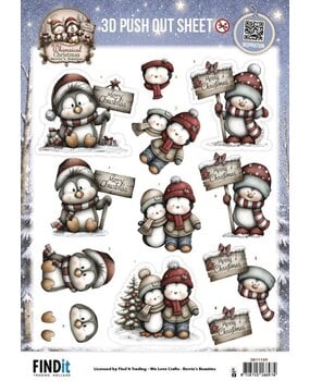 Berrie's Beauties Whimsical Christmas 3D Push Out Penguins (SB11163) Berrie's Beauties Whimsical Christmas 3D Push Out Penguins (SB11163)