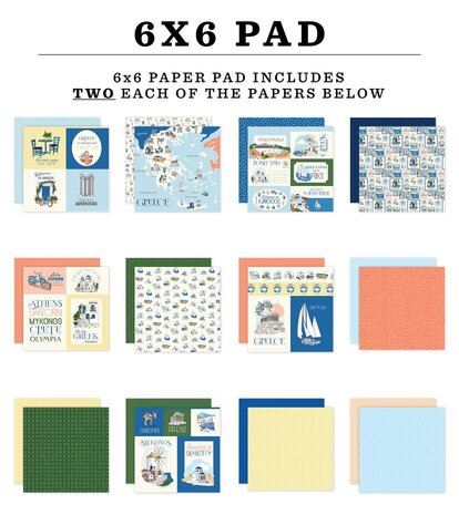 Carta Bella Greece 6x6 Inch Paper Pad (CBGR508023) Carta Bella Greece 6x6 Inch Paper Pad (CBGR508023)