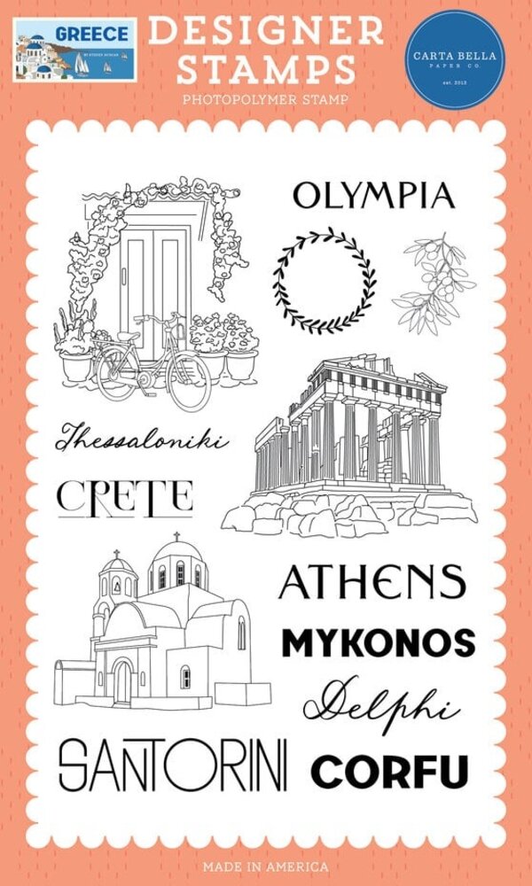 Carta Bella Greece Clear Stamps Travel Through Greece (CBGR508041)