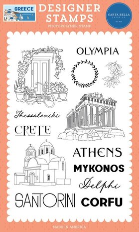 Carta Bella Greece Clear Stamps Travel Through Greece (CBGR508041)