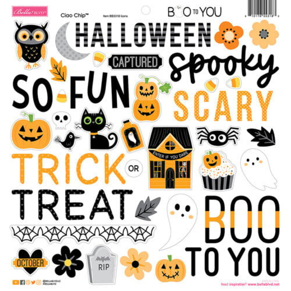Bella BLVD PRE-ORDER Boo To You Ciao Chipboard Icons (BB3318) Bella BLVD PRE-ORDER Boo To You Ciao Chipboard Icons (BB3318)