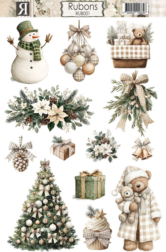 Reprint PRE-ORDER Cozy Christmas Rubons (RUB001) Reprint PRE-ORDER Cozy Christmas Rubons (RUB001)