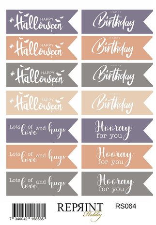 Reprint PRE-ORDER Enchanted Halloween 10x16cm Stickers Tekst (RS064) Reprint PRE-ORDER Enchanted Halloween 10x16cm Stickers Tekst (RS064)