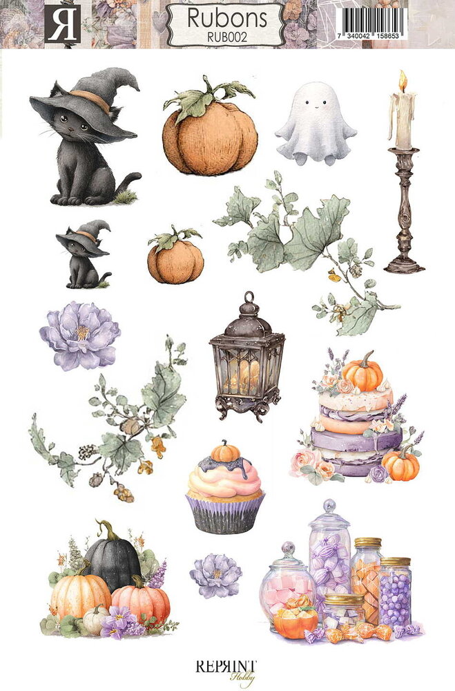 Reprint PRE-ORDER Enchanted Halloween Rubons (RUB002) Reprint PRE-ORDER Enchanted Halloween Rubons (RUB002)