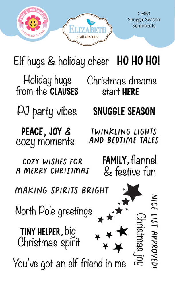 Elizabeth Craft Designs Snuggle Season A6 Clear Stamps Season Sentiments (CS463) Elizabeth Craft Designs Snuggle Season A6 Clear Stamps Season Sentiments (CS463)