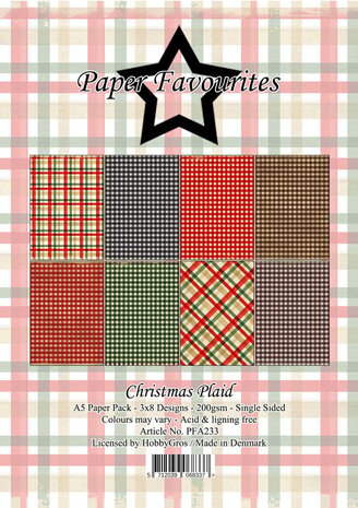 Paper Favourites Christmas Plaid A5 Paper Pack (PFA233) Paper Favourites Christmas Plaid A5 Paper Pack (PFA233)