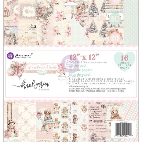 Prima Marketing Inc PRE-ORDER Christmas Blush 12x12 Inch Paper Pad (982577)