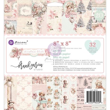 Prima Marketing Inc PRE-ORDER Christmas Blush 8x8 Inch Paper pad (982560) Prima Marketing Inc PRE-ORDER Christmas Blush 8x8 Inch Paper pad (982560)