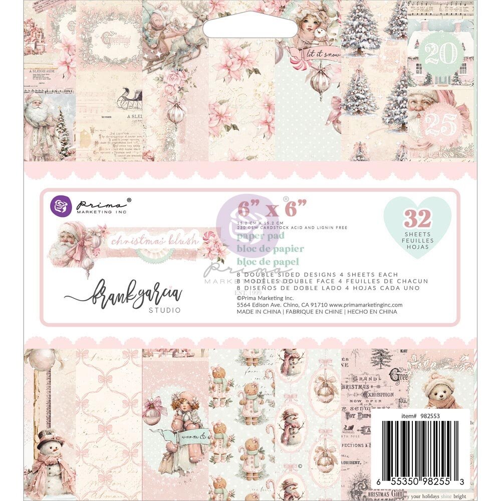 Prima Marketing Inc PRE-ORDER Christmas Blush 6x6 Inch Paper Pad (982553) Prima Marketing Inc PRE-ORDER Christmas Blush 6x6 Inch Paper Pad (982553)