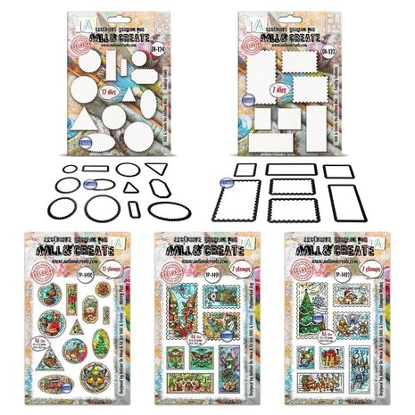 AALL and Create Postage Christmas Shapes A5 Stamps & Dies Bundle (AALL-PCK-ADM003) AALL and Create Postage Christmas Shapes A5 Stamps & Dies Bundle (AALL-PCK-ADM003)
