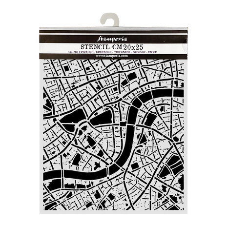 Stamperia Our Way Thick Stencils 20x25cm Street Map (KSTD225)