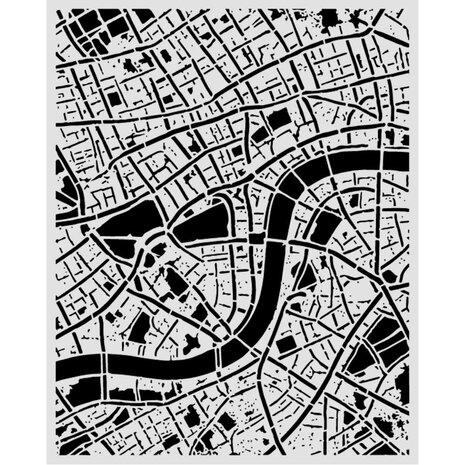 Stamperia Our Way Thick Stencils 20x25cm Street Map (KSTD225)