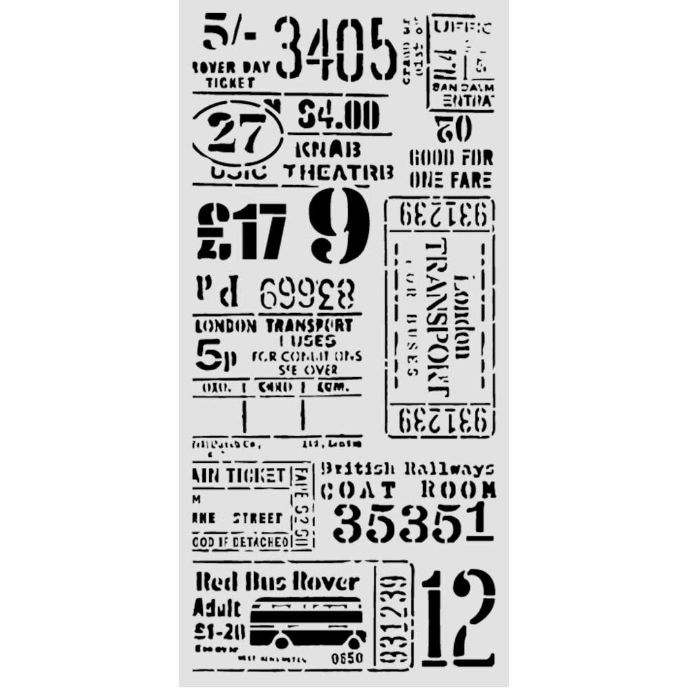 Stamperia Our Way Thick Stencils 12x25cm Tickets (KSTDL179)