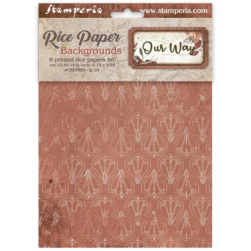 Stamperia Our Way A6 Rice Paper Backgrounds Selection (DFSAK6061) Stamperia Our Way A6 Rice Paper Backgrounds Selection (DFSAK6061)