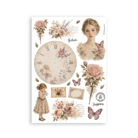 Stamperia Flowers and Poems A5 Washi Pad (SBW37)