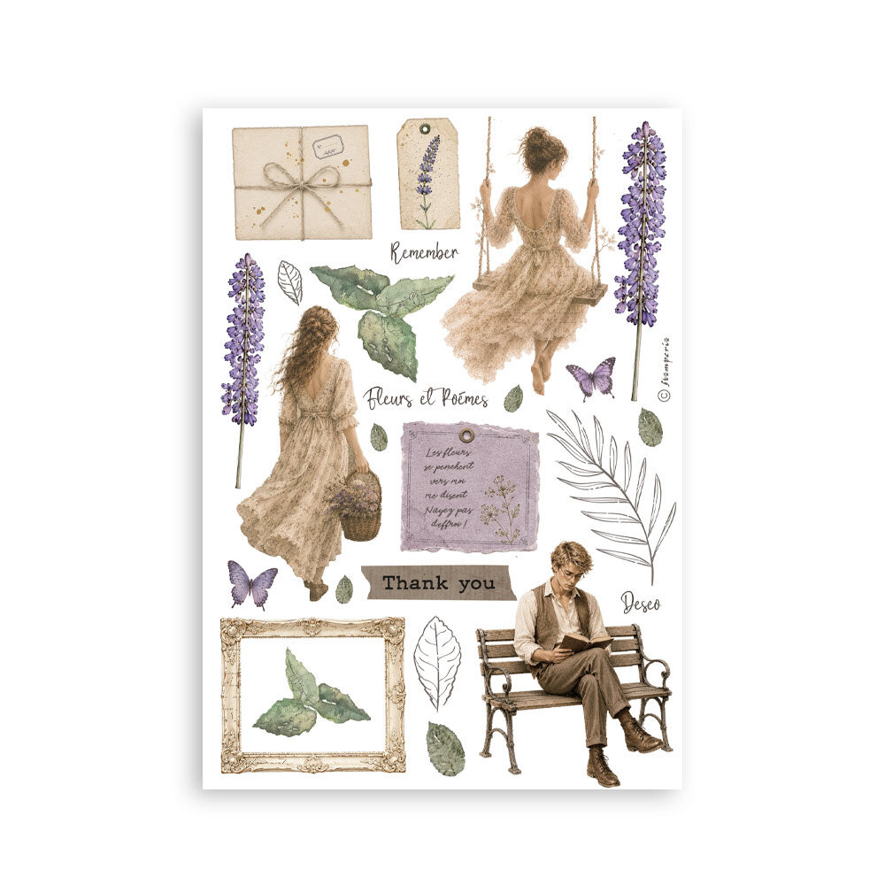 Stamperia Flowers and Poems A5 Washi Pad (SBW37)