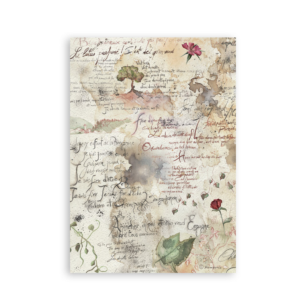 Stamperia Flowers and Poems A5 Washi Pad (SBW37)
