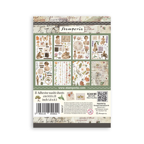 Stamperia Flowers and Poems A5 Washi Pad (SBW37)