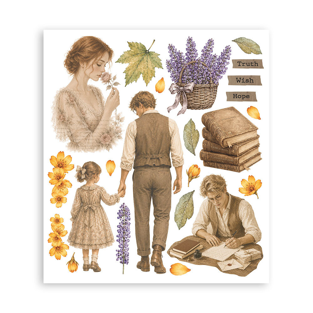 Stamperia Flowers and Poems 8x8 Inch Rub-On Assortment (DFLRBXG16) Stamperia Flowers and Poems 8x8 Inch Rub-On Assortment (DFLRBXG16)