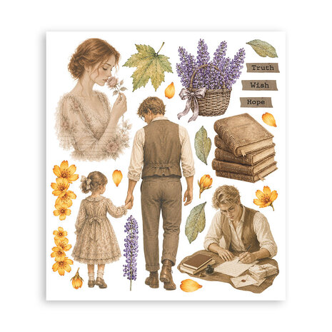 Stamperia Flowers and Poems 8x8 Inch Rub-On Assortment (DFLRBXG16) Stamperia Flowers and Poems 8x8 Inch Rub-On Assortment (DFLRBXG16)