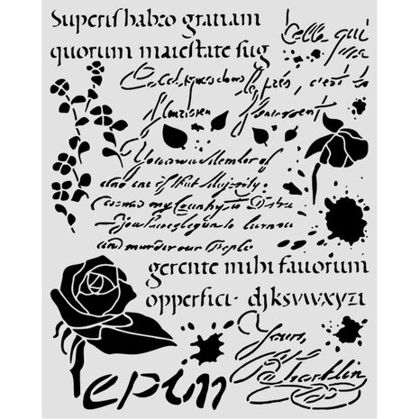Stamperia Flowers and Poems Thick Stencils 20x25cm Latin Inspirations (KSTD221) Stamperia Flowers and Poems Thick Stencils 20x25cm Latin Inspirations (KSTD221)