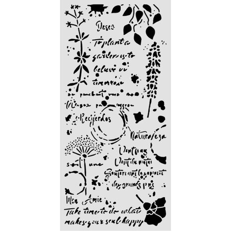Stamperia Flowers and Poems Thick Stencils 12x25cm Flowers and Writings (KSTDL175) Stamperia Flowers and Poems Thick Stencils 12x25cm Flowers and Writings (KSTDL175)