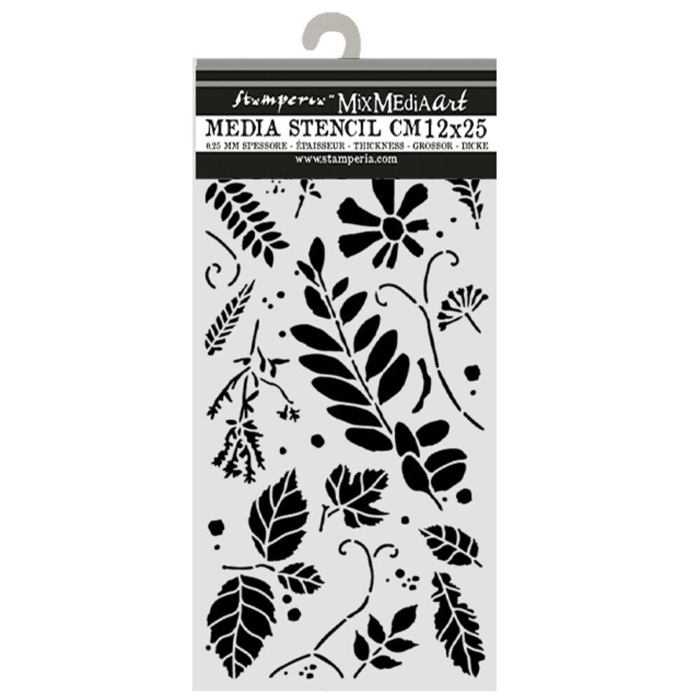 Stamperia Flowers and Poems Thick Stencils 12x25cm Mixed Leaves (KSTDL176) Stamperia Flowers and Poems Thick Stencils 12x25cm Mixed Leaves (KSTDL176)