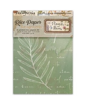 Stamperia Flowers and Poems A6 Rice Paper Backgrounds Selection (DFSAK6062) Stamperia Flowers and Poems A6 Rice Paper Backgrounds Selection (DFSAK6062)