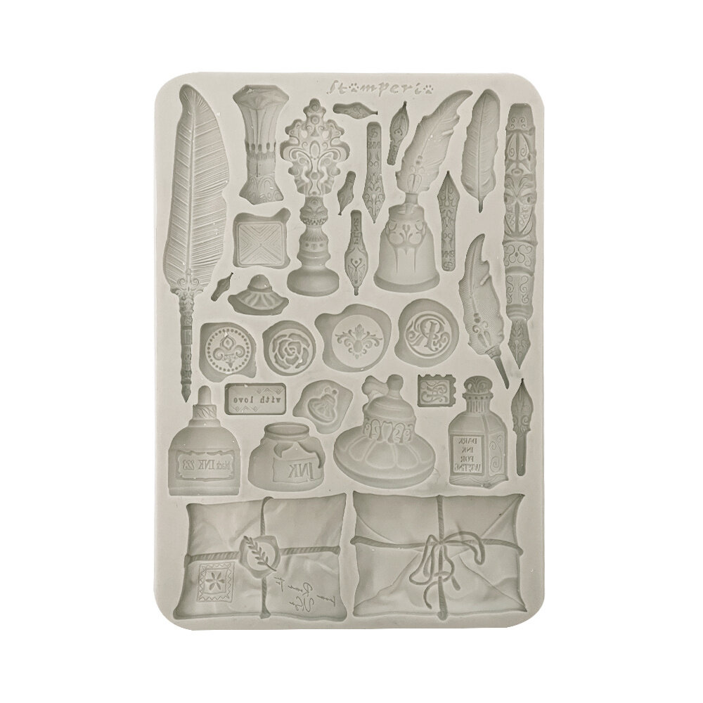 Stamperia Flowers and Poems A5 Silicon Mould Callygraphy (KACMA563)