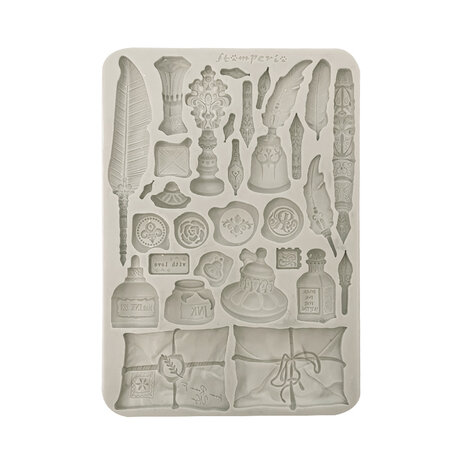 Stamperia Flowers and Poems A5 Silicon Mould Callygraphy (KACMA563)