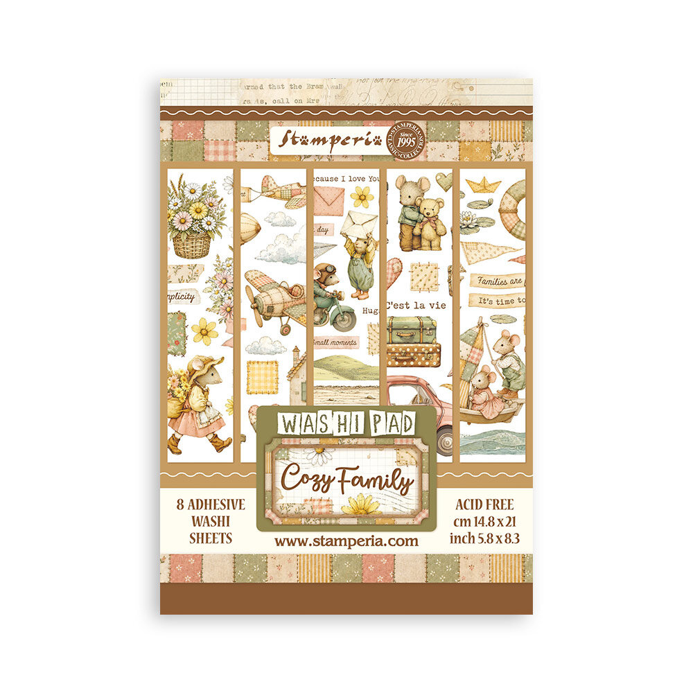 Stamperia Cozy Family A5 Washi Pad (SBW38) Stamperia Cozy Family A5 Washi Pad (SBW38)