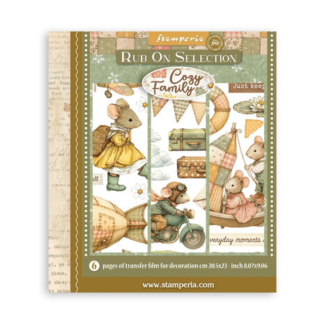 Stamperia Cozy Family 8x8 Inch Rub-On Assortment (DFLRBXG17) Stamperia Cozy Family 8x8 Inch Rub-On Assortment (DFLRBXG17)
