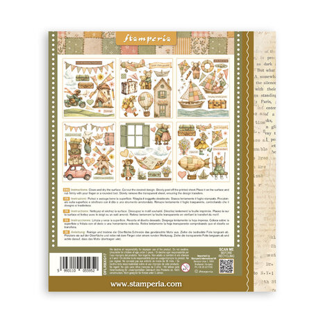 Stamperia Cozy Family 8x8 Inch Rub-On Assortment (DFLRBXG17) Stamperia Cozy Family 8x8 Inch Rub-On Assortment (DFLRBXG17)