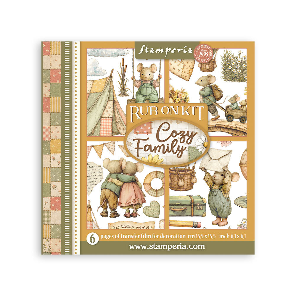 Stamperia Cozy Family 6x6 Inch Rub-On Assortment (DFLRBX25) Stamperia Cozy Family 6x6 Inch Rub-On Assortment (DFLRBX25)