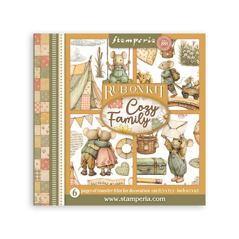 Stamperia Cozy Family 6x6 Inch Rub-On Assortment (DFLRBX25) Stamperia Cozy Family 6x6 Inch Rub-On Assortment (DFLRBX25)