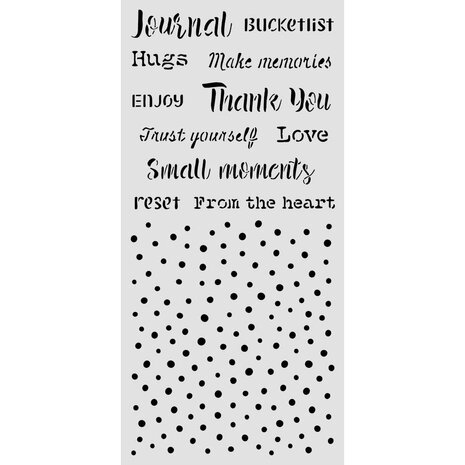 Stamperia Cozy Family Thick Stencils 12x25cm Writings and Dots (KSTDL177) Stamperia Cozy Family Thick Stencils 12x25cm Writings and Dots (KSTDL177)
