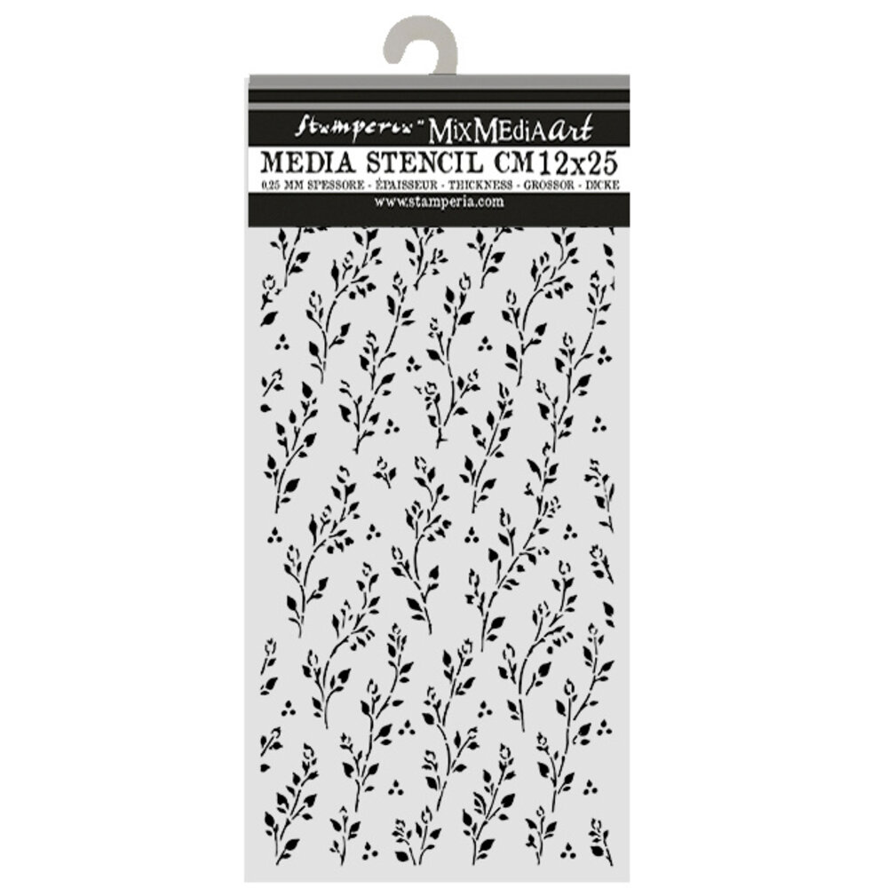 Stamperia Cozy Family Thick Stencils 12x25cm Sprig Pattern (KSTDL178)