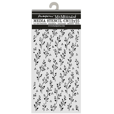 Stamperia Cozy Family Thick Stencils 12x25cm Sprig Pattern (KSTDL178)
