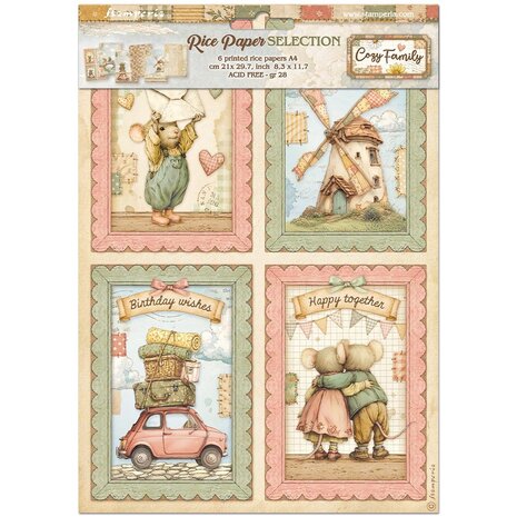 Stamperia Cozy Family A4 Rice Paper Selection (DFSA4XCF) Stamperia Cozy Family A4 Rice Paper Selection (DFSA4XCF)