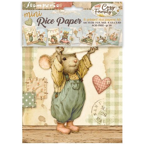 Stamperia Cozy Family A6 Mini Rice paper (DFSA6X14) Stamperia Cozy Family A6 Mini Rice paper (DFSA6X14)