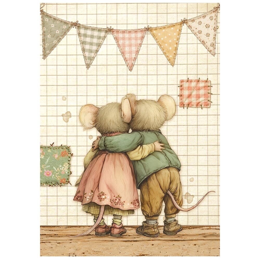 Stamperia Cozy Family A6 Mini Rice paper (DFSA6X14) Stamperia Cozy Family A6 Mini Rice paper (DFSA6X14)