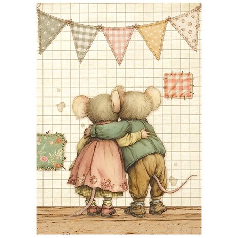 Stamperia Cozy Family A6 Mini Rice paper (DFSA6X14) Stamperia Cozy Family A6 Mini Rice paper (DFSA6X14)