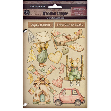 Stamperia Cozy Family Wooden Shapes A5 (KLSP210) Stamperia Cozy Family Wooden Shapes A5 (KLSP210)