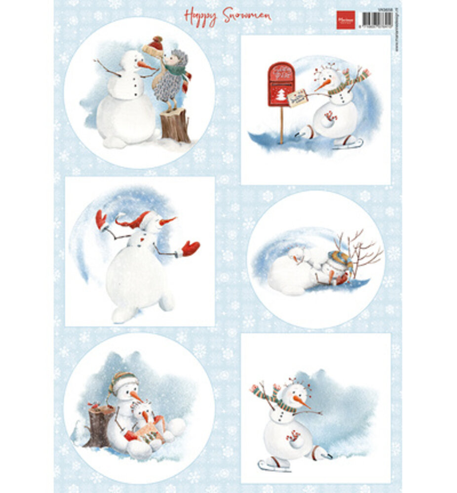 Marianne Design Happy Snowmen A4 Decoupage Backgrounds (VK9658) Marianne Design Happy Snowmen A4 Decoupage Backgrounds (VK9658)