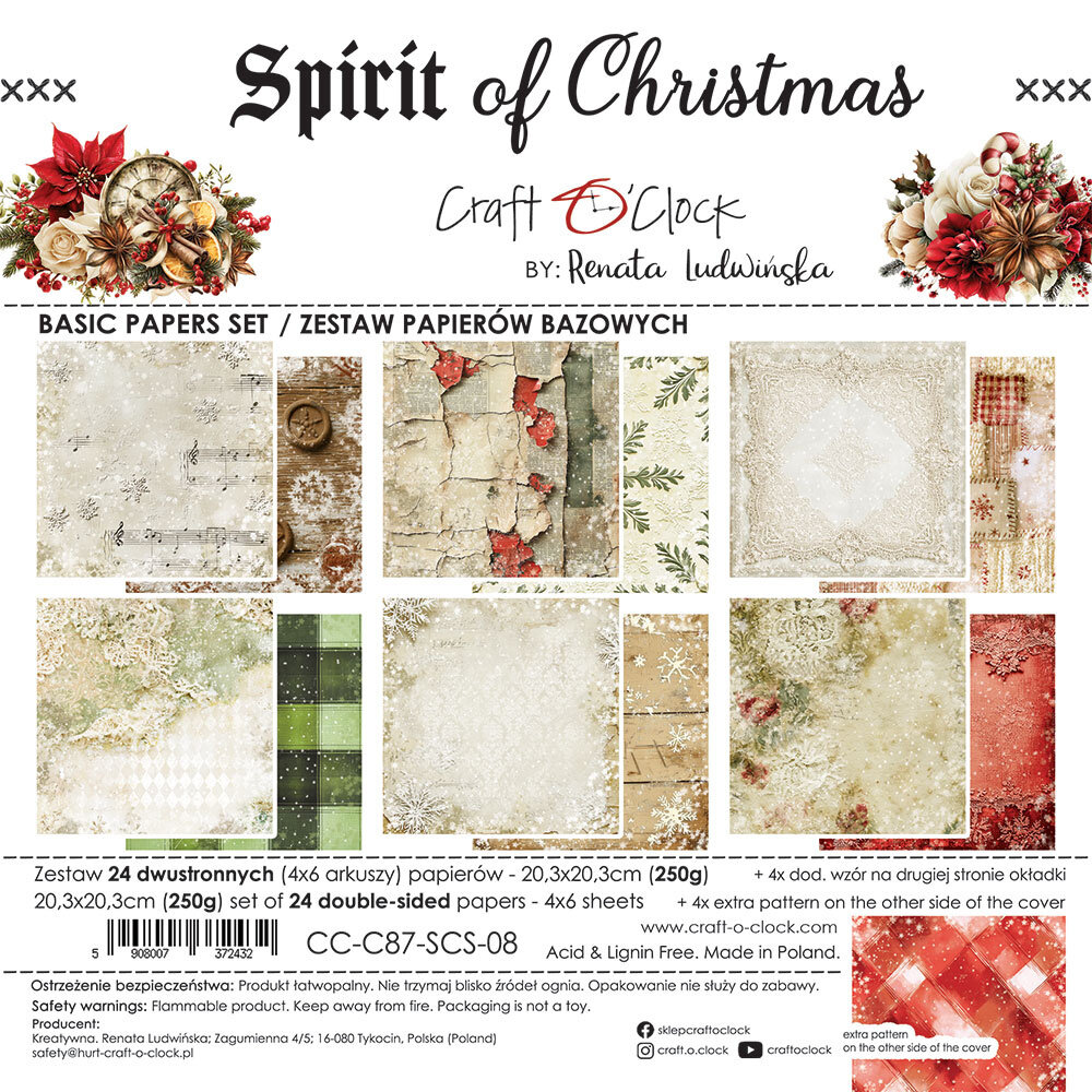 Craft O'Clock PRE-ORDER Spirit Of Christmas 8x8 Inch Basic Paper Set (CC-C87-SCS-08) Craft O'Clock PRE-ORDER Spirit Of Christmas 8x8 Inch Basic Paper Set (CC-C87-SCS-08)