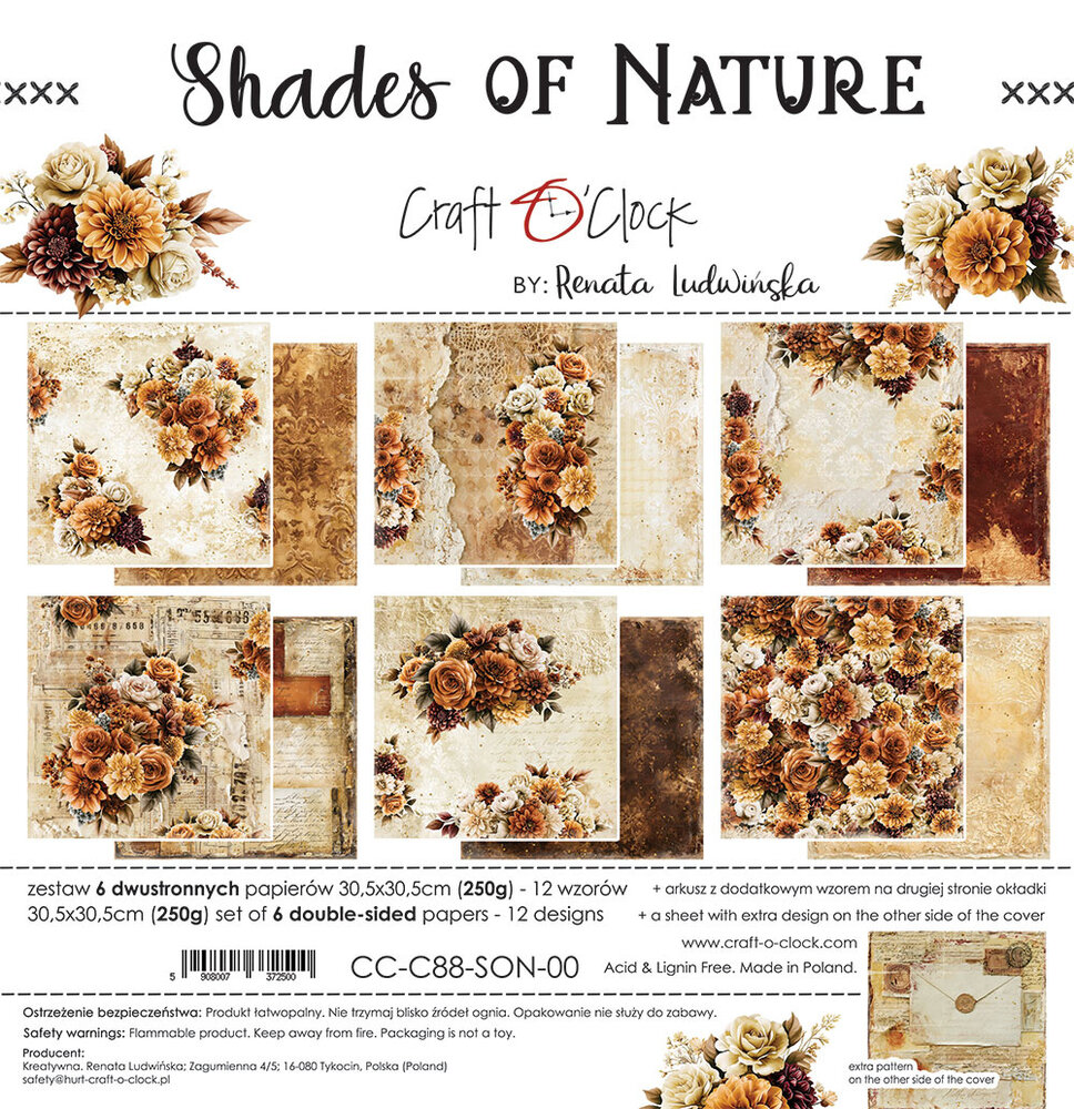 Craft O'Clock PRE-ORDER Shades Of Nature 12x12 Inch Paper Set (CC-C88-SON-00) Craft O'Clock PRE-ORDER Shades Of Nature 12x12 Inch Paper Set (CC-C88-SON-00)