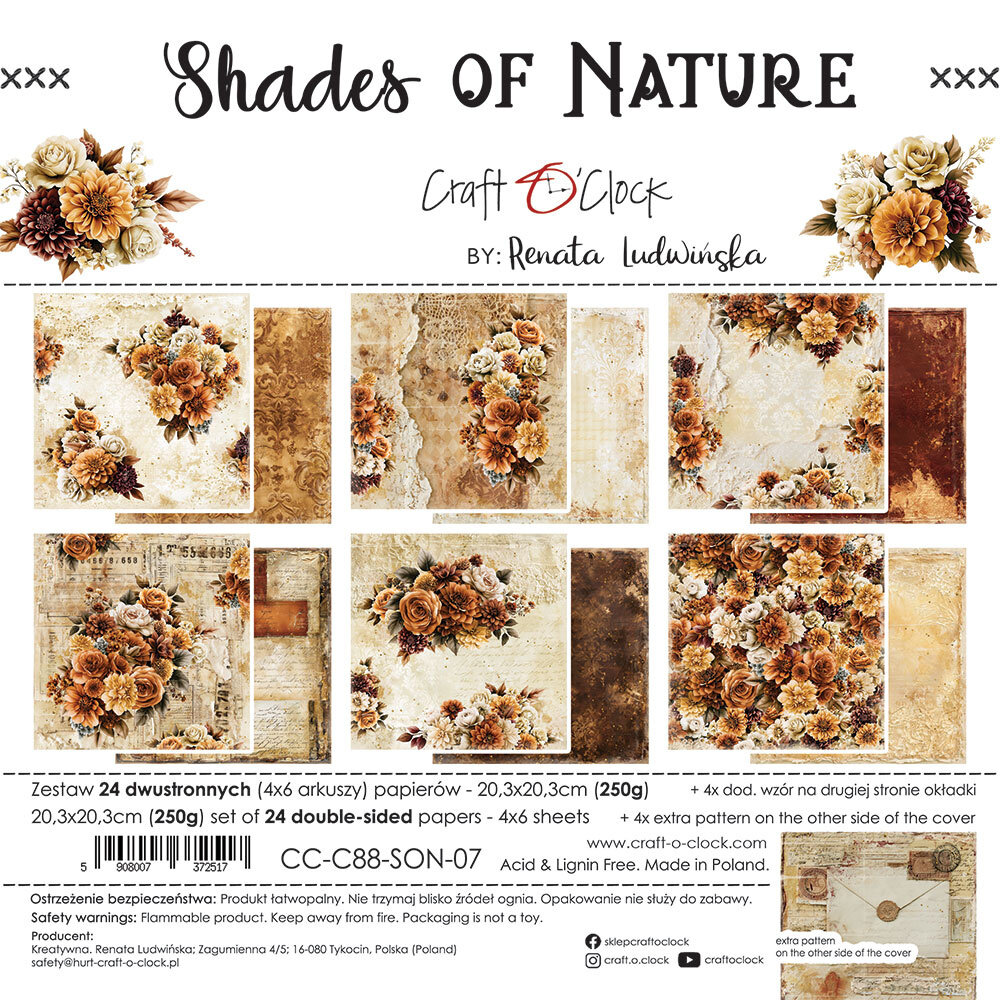 Craft O'Clock PRE-ORDER Shades Of Nature 8x8 Inch Paper Set (CC-C88-SON-07) Craft O'Clock PRE-ORDER Shades Of Nature 8x8 Inch Paper Set (CC-C88-SON-07)