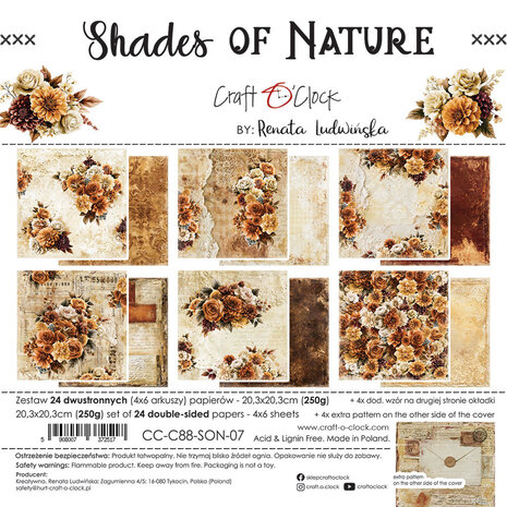 Craft O'Clock PRE-ORDER Shades Of Nature 8x8 Inch Paper Set (CC-C88-SON-07) Craft O'Clock PRE-ORDER Shades Of Nature 8x8 Inch Paper Set (CC-C88-SON-07)