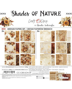 Craft O'Clock PRE-ORDER Shades Of Nature 8x8 Inch Medium Mix Paper Set (CC-C88-SON-09) Craft O'Clock PRE-ORDER Shades Of Nature 8x8 Inch Medium Mix Paper Set (CC-C88-SON-09)