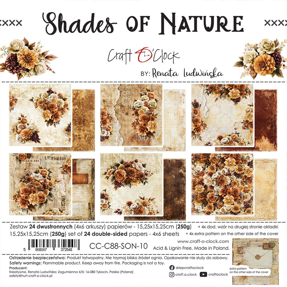 Craft O'Clock PRE-ORDER Shades Of Nature 6x6 Inch Paper Set (CC-C88-SON-10) Craft O'Clock PRE-ORDER Shades Of Nature 6x6 Inch Paper Set (CC-C88-SON-10)